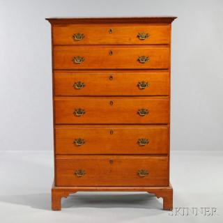 Appraisal: Maple Tall Chest of Drawers New England late th century