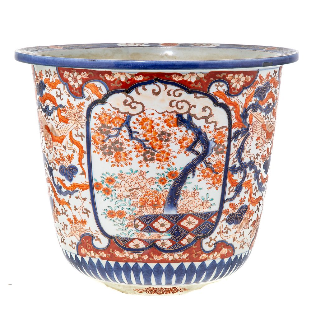 Appraisal: Japanese Imari Jardinierre Circa in H in Diam Condition Interior