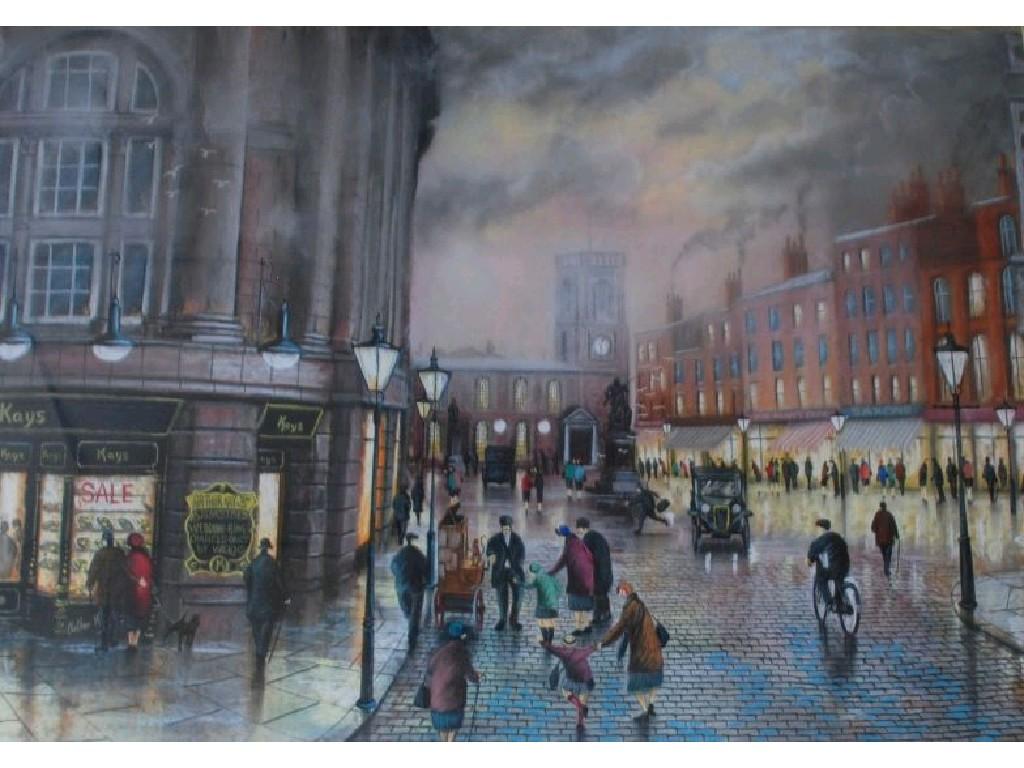 Appraisal: BERNARD McMULLEN b PASTEL St Anne's Square Manchestersigned x cm