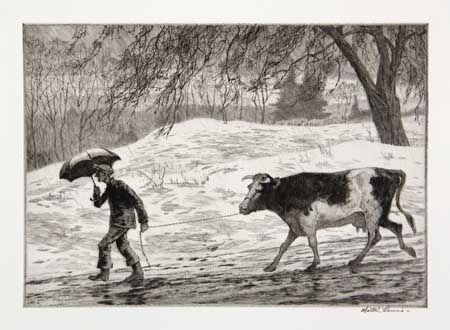 Appraisal: MARTIN LEWIS Hank and Min Drypoint x mm x inches