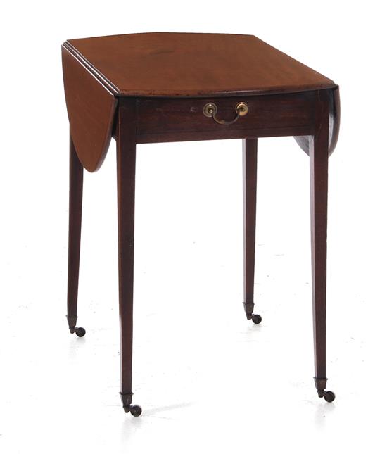 Appraisal: Georgian mahogany Pembroke table circa oval top drawer opposing faux