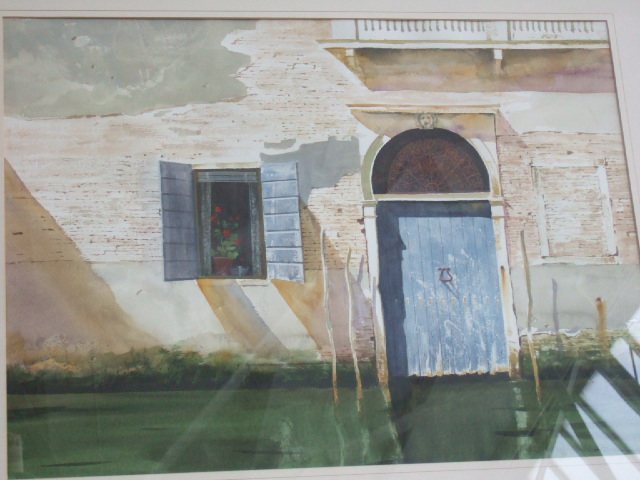 Appraisal: Michael Felmingham contemporary The Blue Door Venice watercolour signed cm