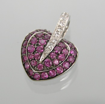 Appraisal: A Pretty Amethyst and Sapphire Heart Pendant k white gold