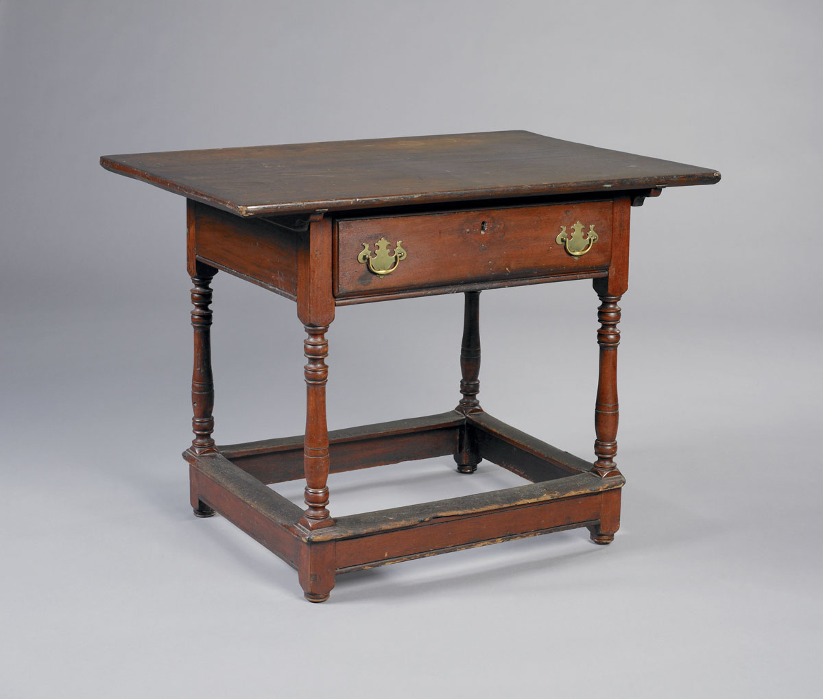 Appraisal: PENNSYLVANIA WILLIAM AND MARY BIRCH TAVERN TABLE The rectangular top