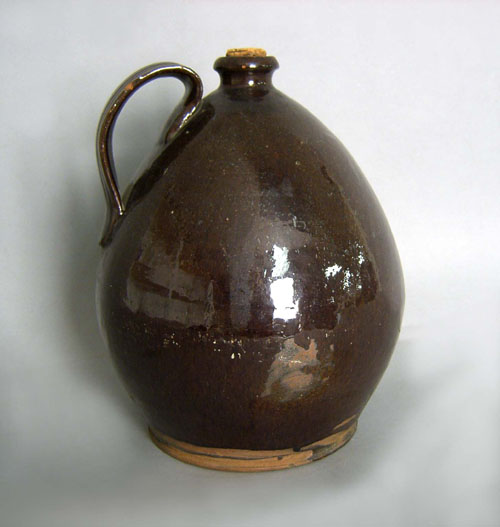 Appraisal: Redware ovoid jug th c h