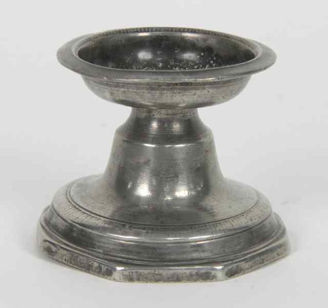 Appraisal: An th Century pewter cup or capstan salt with circular