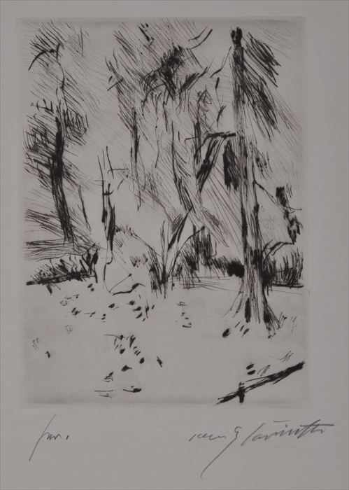 Appraisal: LOVIS CORNITH - UNTITLED Two landscapes drypoint etchings both signed