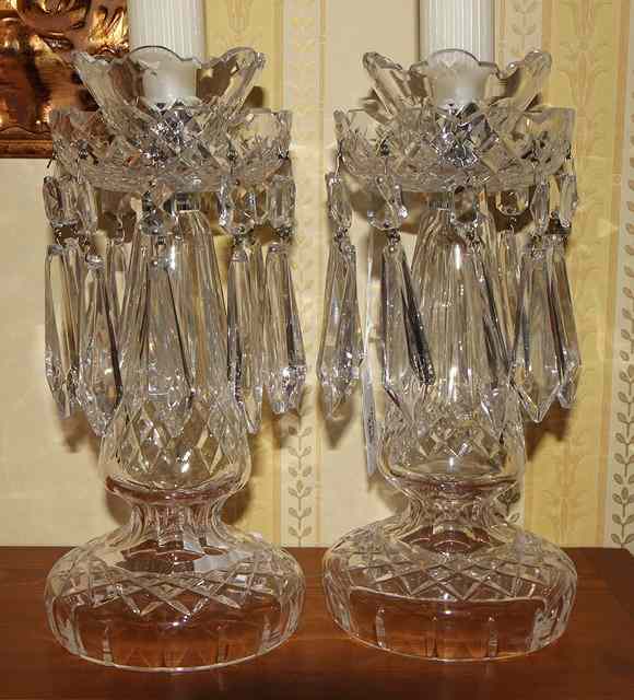 Appraisal: A PAIR OF CUT GLASS LUSTRES high