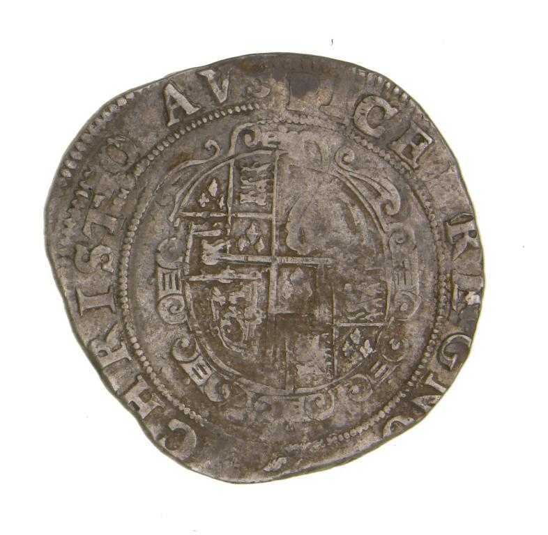 Appraisal: CHARLES I HALFCROWN - mm tun double struck on reverse