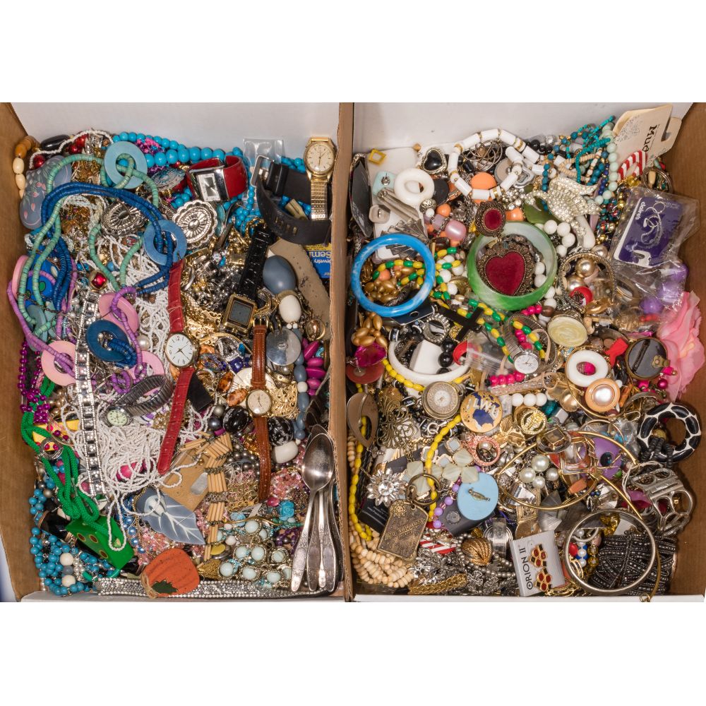 Appraisal: COSTUME JEWELRY ASSORTMENTApproximately pounds including watches rings bracelets necklaces and