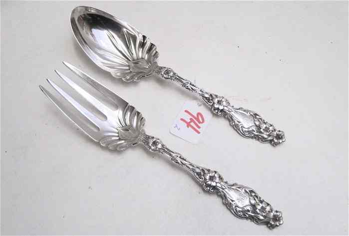 Appraisal: TWO PIECE SOLID STERLING SILVER SALAD SET by Whiting Manuf