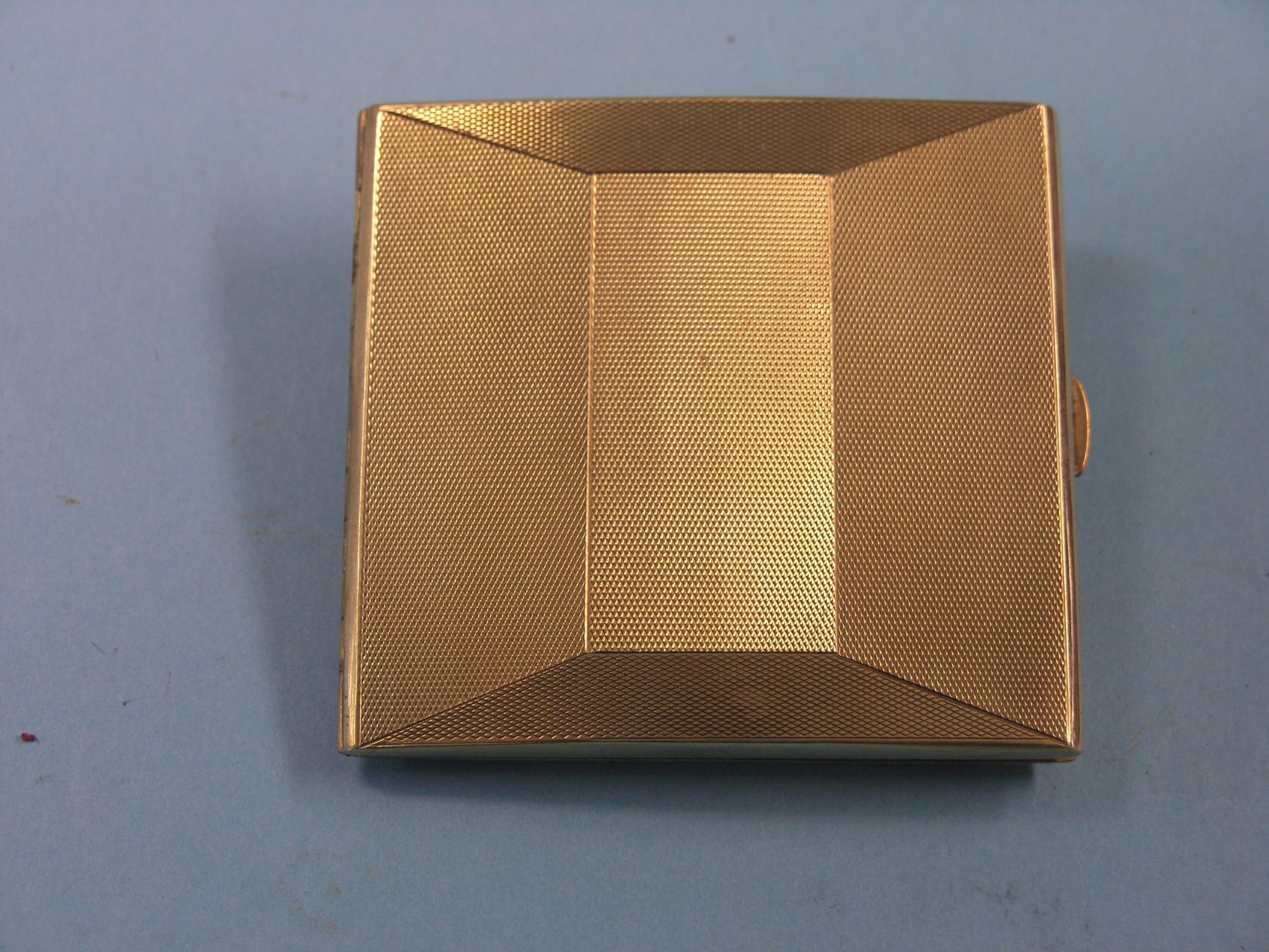 Appraisal: An engine-turned ct gold cigarette case Birmingham grams SEE ILLUSTRATION