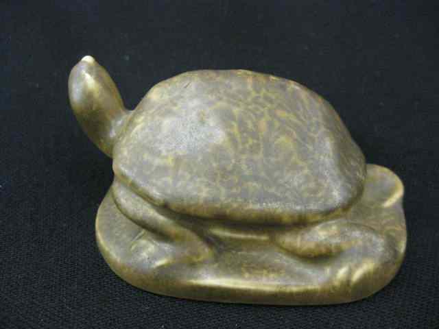 Appraisal: Rookwood Pottery Figural Paperweight of a Turtle brown dated shape