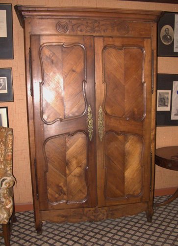 Appraisal: Title French Fruitwood Armoire with two doors with inset panels