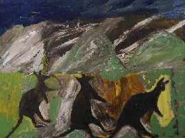 Appraisal: Selby Warren - Black Roos oil on board remnant of