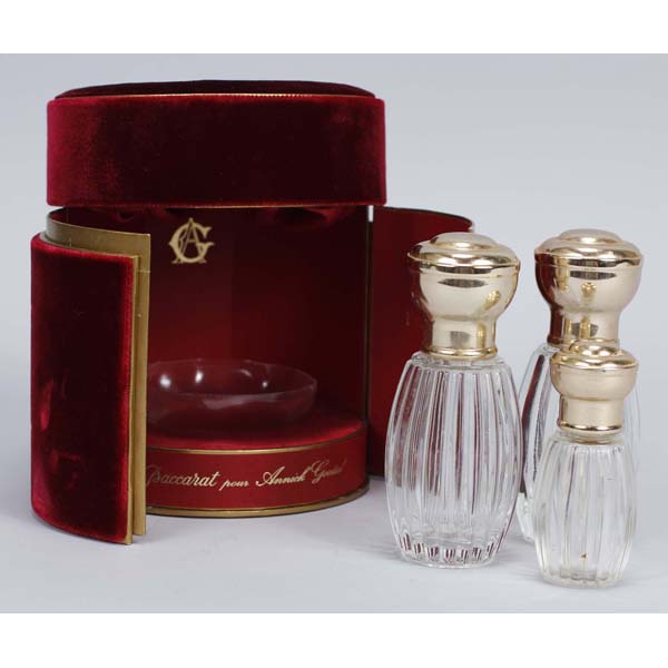 Appraisal: Red Velvet Baccarat pour Annik Goutal Box with Three Dresser