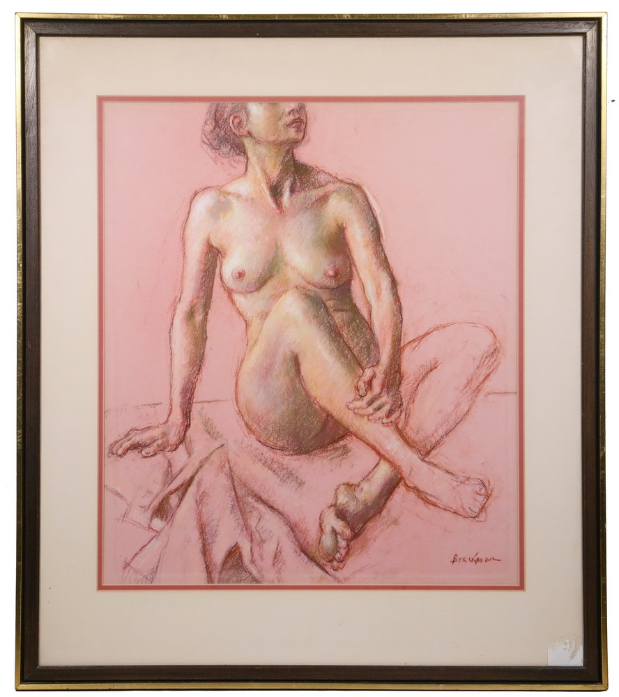 Appraisal: ROBERT BRACKMAN NY CT - Seated Nude Female pastel and