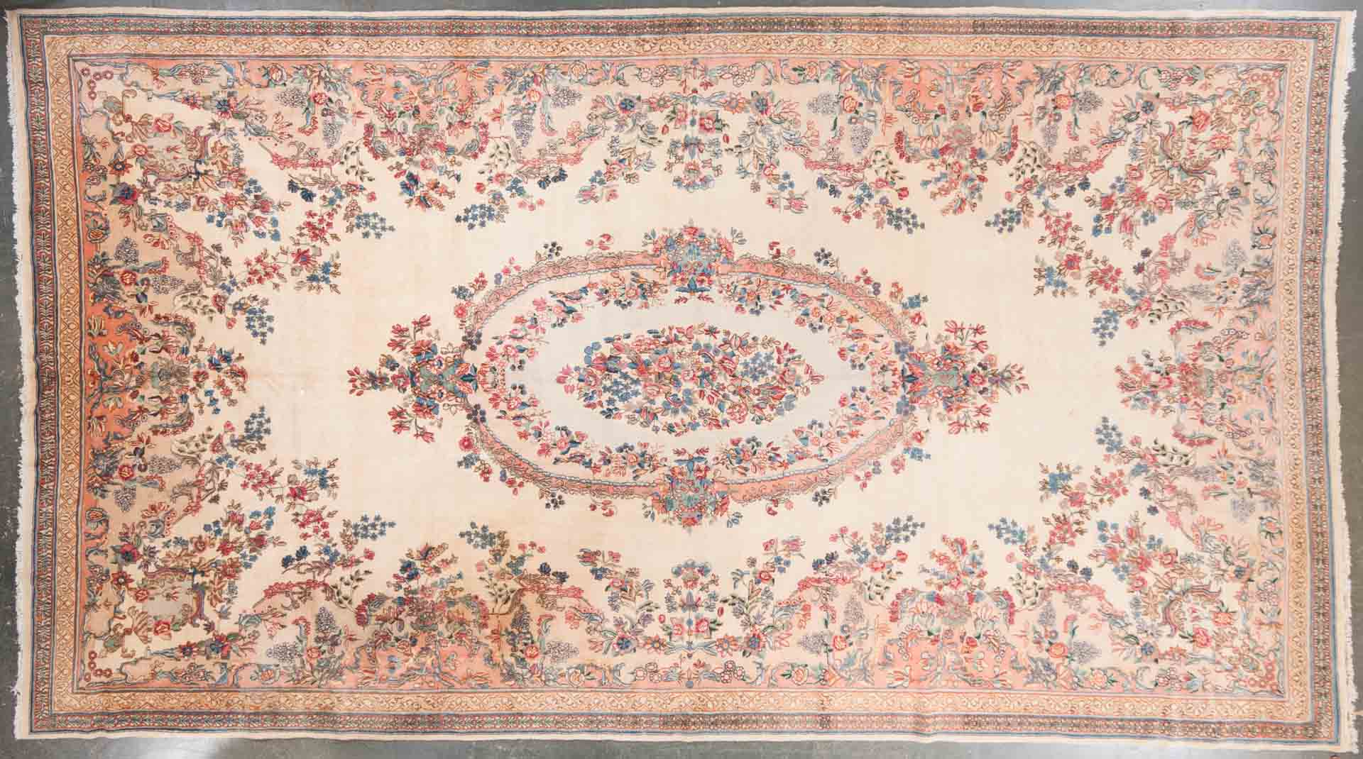 Appraisal: Semi-antique Kerman carpet approx x Iran circa