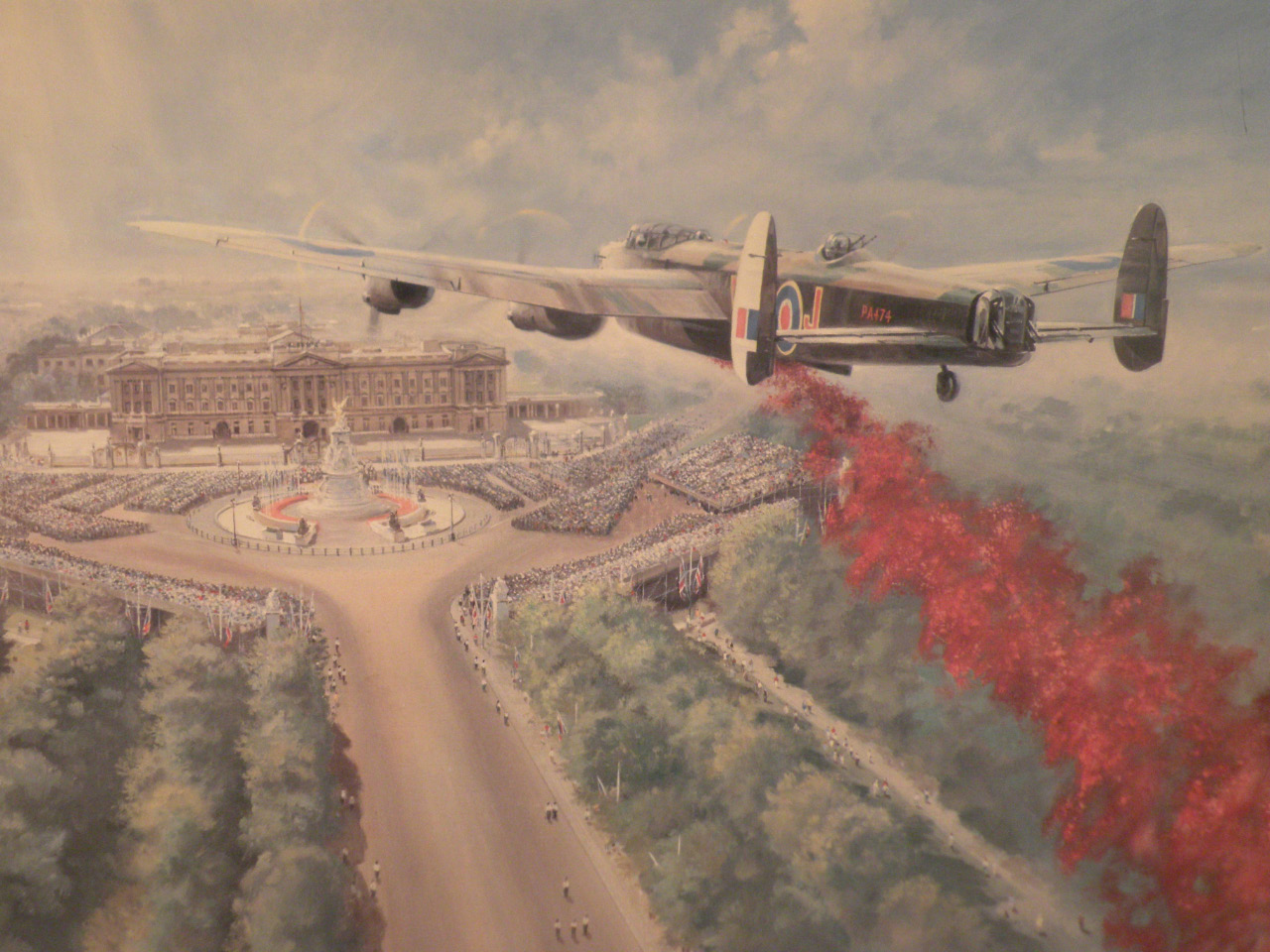 Appraisal: Petrie thC Lancaster bomber over Buckingham Palace limited edition print