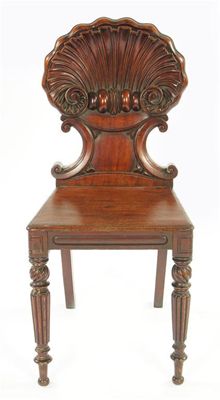 Appraisal: A George IV mahogany hall chair in the manner of