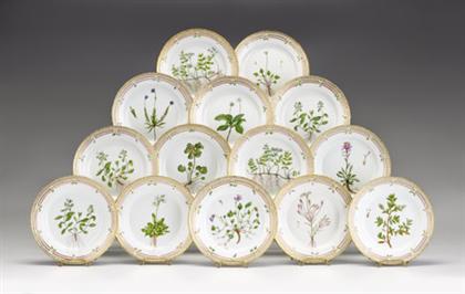 Appraisal: Set of fourteen Royal Copenhagen 'Flora Danica' porcelain dinner plates