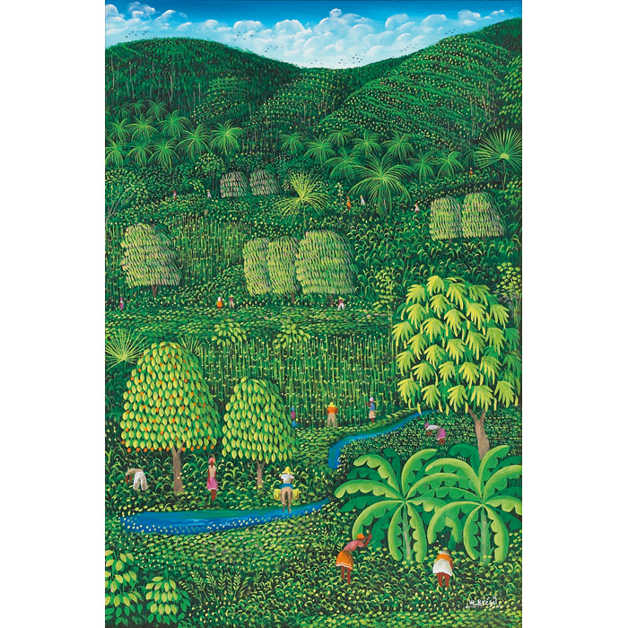 Appraisal: Henri Robert Bresil Haitian b Plantation c oil on canvas