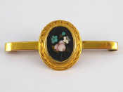 Appraisal: A carat gold pietra dura brooch metal pin hallmarked Birmingham