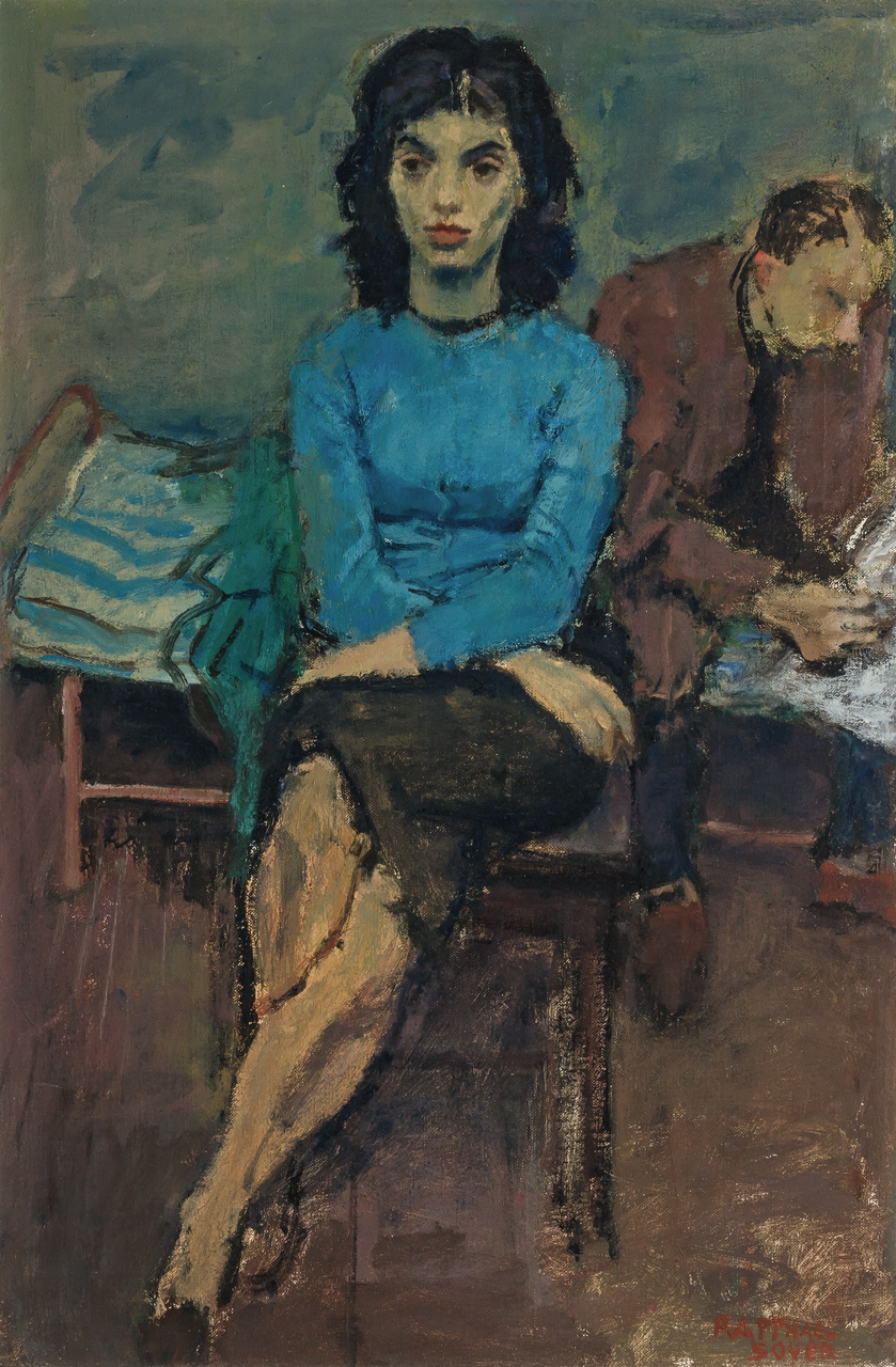 Appraisal: RAPHAEL SOYER American - Lady in a Blue Blouse oil