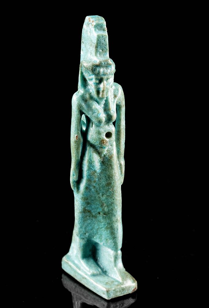 Appraisal: Egyptian Glazed Faience Striding Isis Amulet Egypt Late Dynastic Period