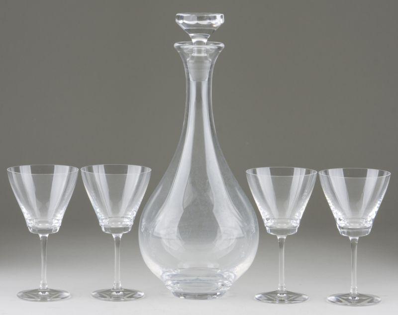 Appraisal: Lalique Art Glass Decanter Set colorless crystal a in decanter