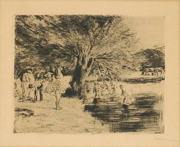 Appraisal: Max Liebermann German - Badende Knaben S Drypoint on wove