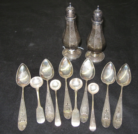 Appraisal: Collection of Twelve Silver Spoons and Casters consisting of an