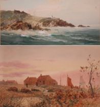 Appraisal: Pair of Landscape Watercolors th Century Lot includes two landscape