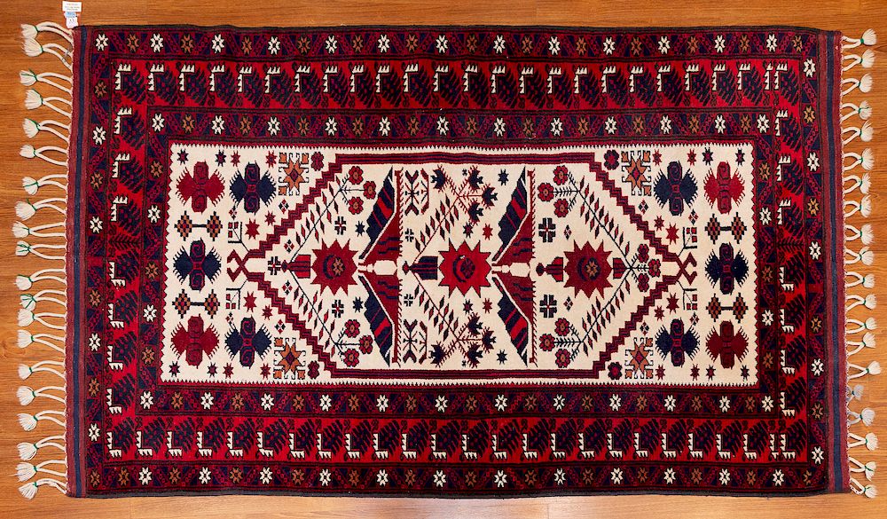 Appraisal: Turkish Yagcibedir Rug x hand knotted wool foundation Condition Appears