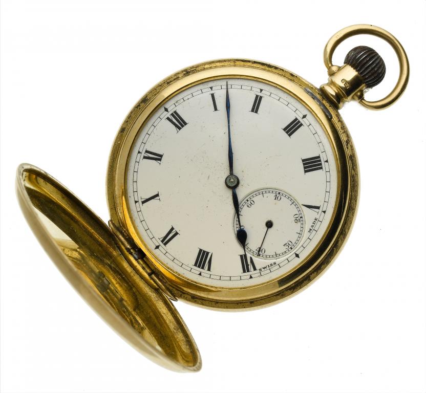 Appraisal: AN CT GOLD HUNTING CASED KEYLESS LEVER WATCH the enamel