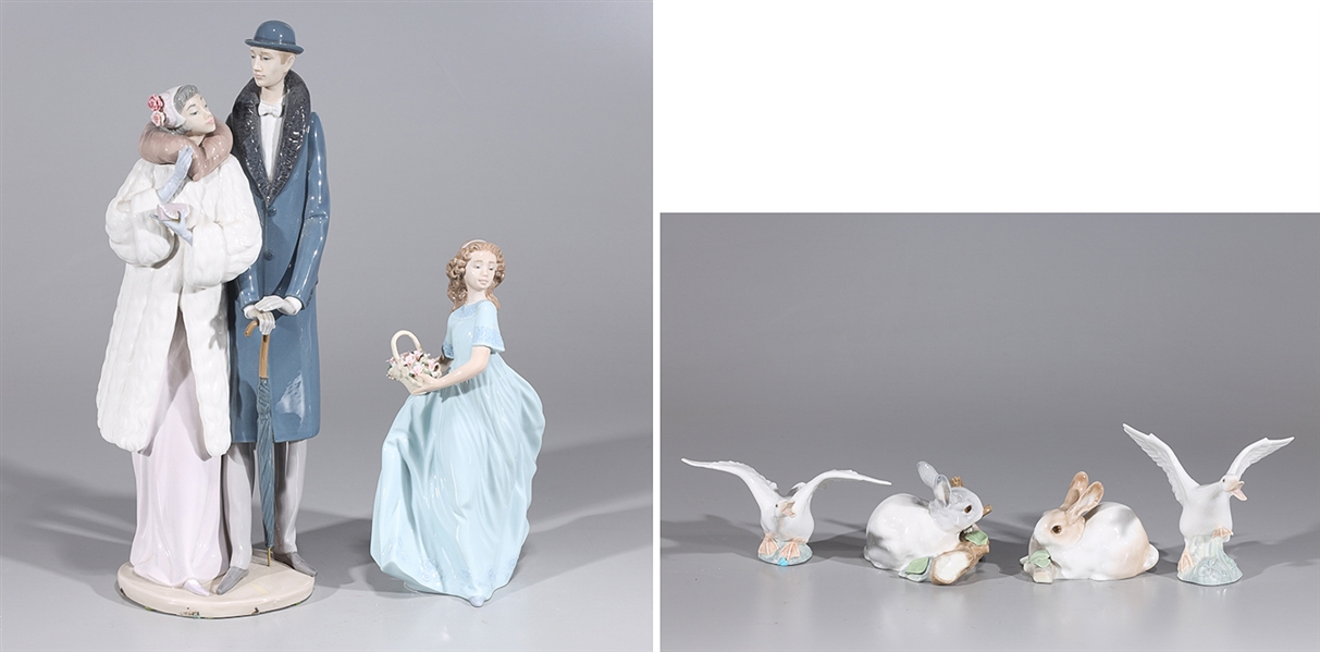 Appraisal: Group of six various Lladro porcelains figures and animals the