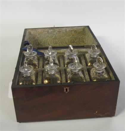 Appraisal: French liquor set in fitted mahogany boxmid th century