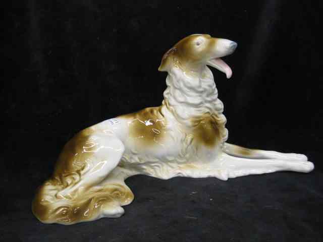 Appraisal: German Porcelain Figurine of a RussianWolfhound '' x '' excellent