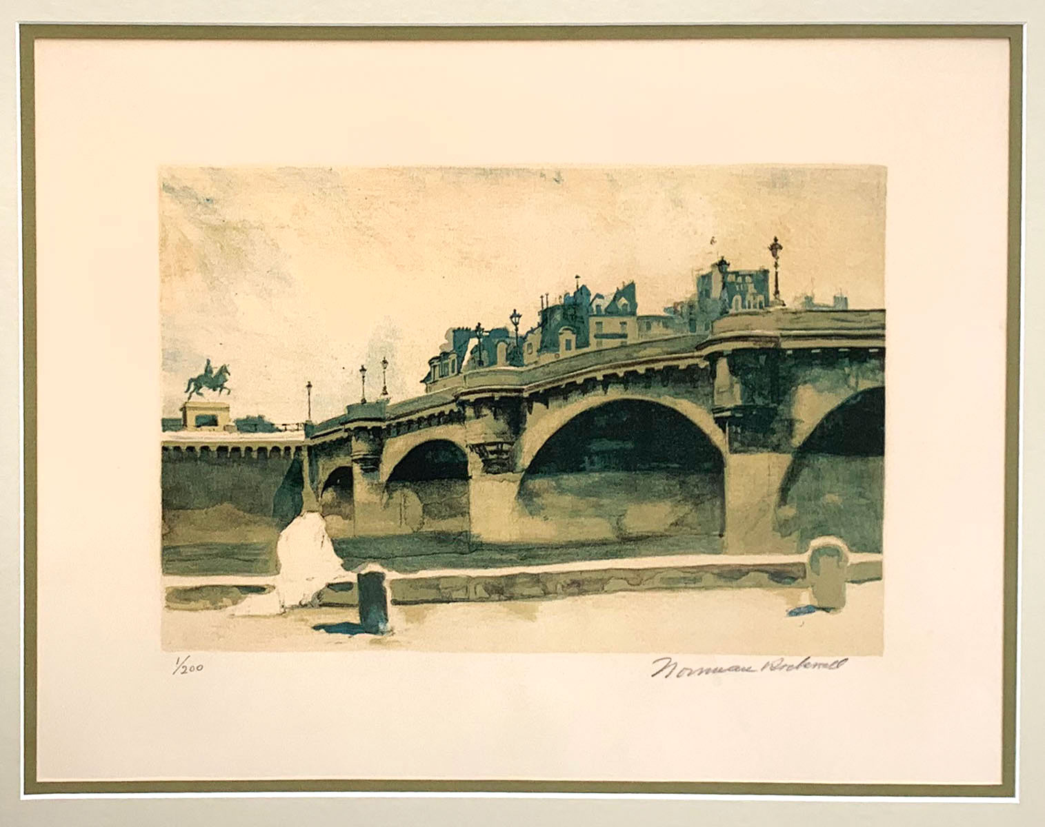 Appraisal: ROCKWELL Norman American - Pont Neuf Lithograph sight size is