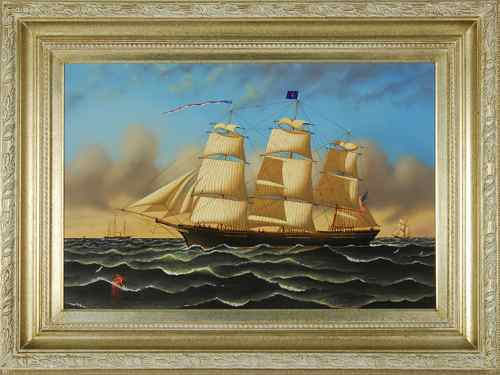 Appraisal: JEROME HOWESAmerican b Star King'' depicting a ship under sail