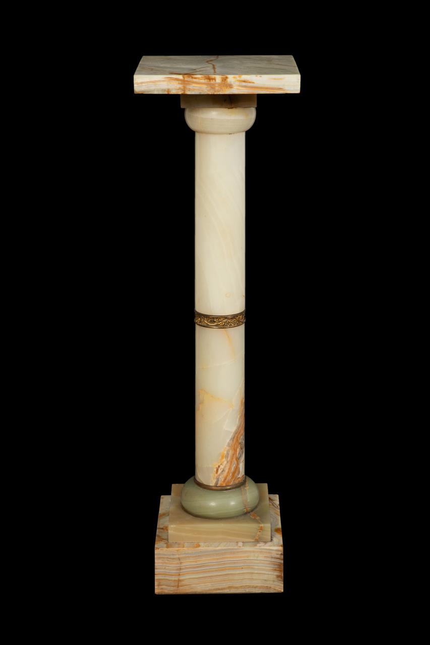 Appraisal: TH TH C FRENCH ONYX BRONZE MOUNTED PEDESTAL French onyx