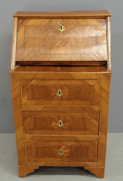 Appraisal: - Inlaid burlwood secr taire-abbatant with fold-down lid h x