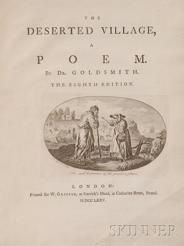 Appraisal: Goldsmith Oliver - The Deserted Village a Poem London eighth