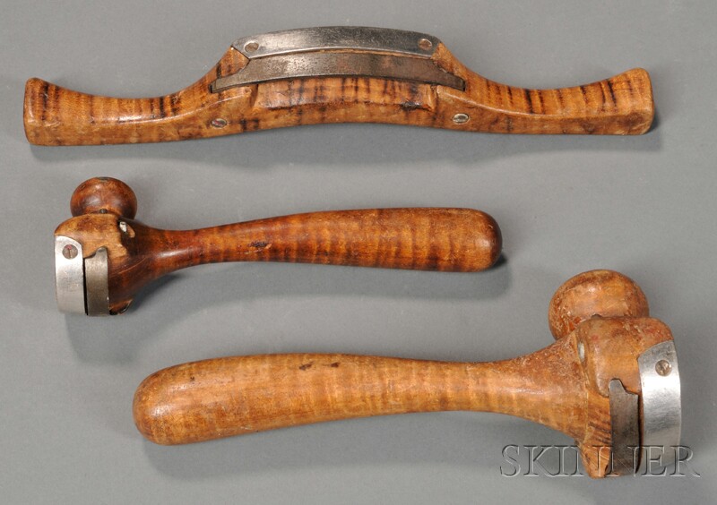 Appraisal: Three Tiger Maple and Steel Cooper's Barrel-making Tools America th