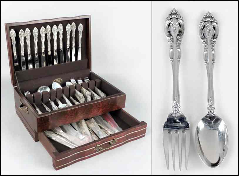 Appraisal: GORHAM STERLING SILVER FLATWARE SERVICE IN THE LASCALA PATTERN Comprising