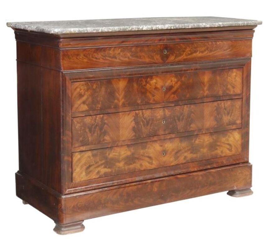 Appraisal: French Louis Philippe period mahogany secretary commode mid th c