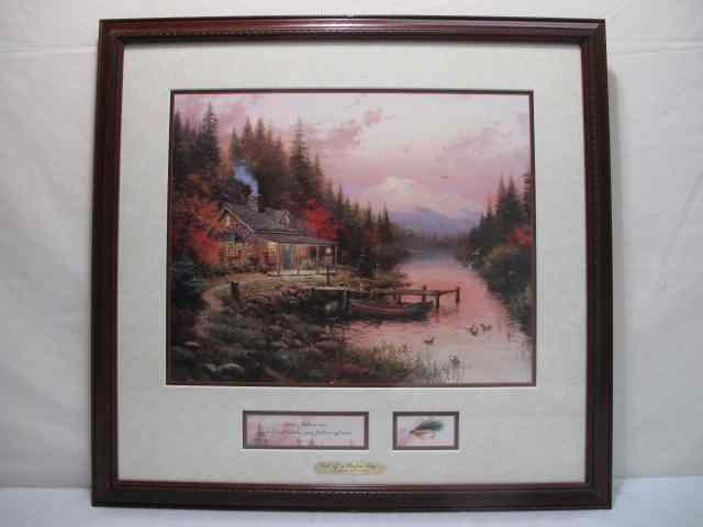 Appraisal: Thomas Kinkade framed print display Titled ''End of a Perfect