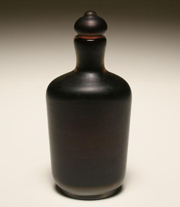 Appraisal: Venini Inciso glass bottle Deep purple with fine incised surface