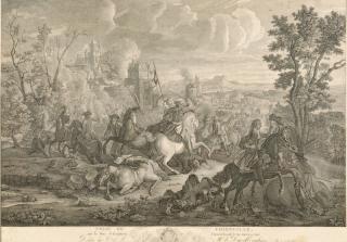 Appraisal: French Battle Scene Engraving Prise de Thionville French Battle Scene