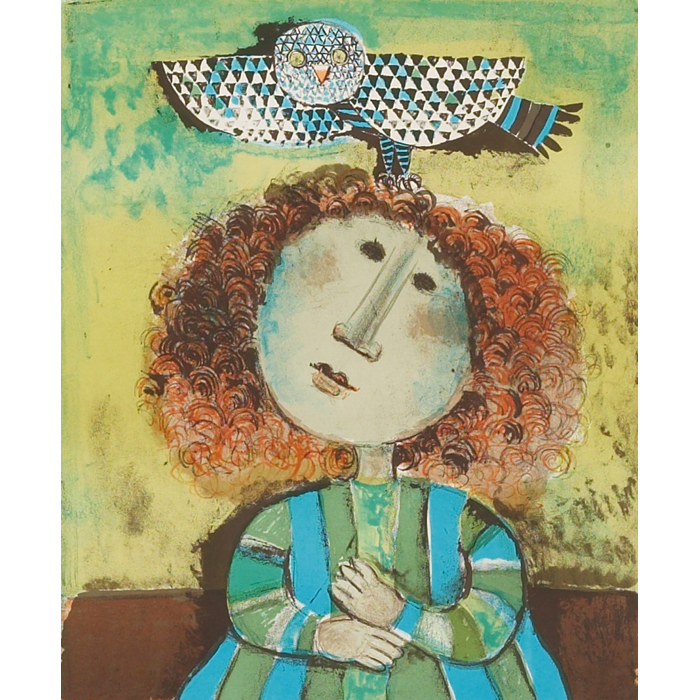 Appraisal: Graciela Rodo Boulanger Bolivian American b Girl with Owl c